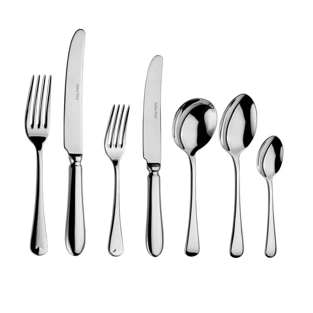 Arthur Price Georgian 44 Piece 18/10 Stainless Steel Cutlery Set, Service for 6 Stainless Steel 44